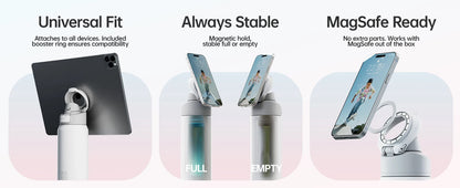 FEIJIAN Magnetic Thermos Stainless Steel Sports Water Bottle with Magnetic Phone Holder Bouncing cover Insulation Cup