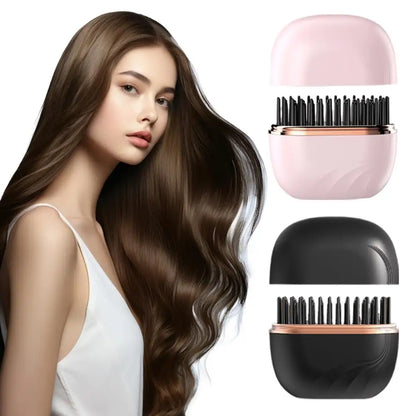 Portable anion Hair Straightening Comb Wireless Charging Hairdressing Tool No Damage Hair Styling Comb Hair Styling Tool