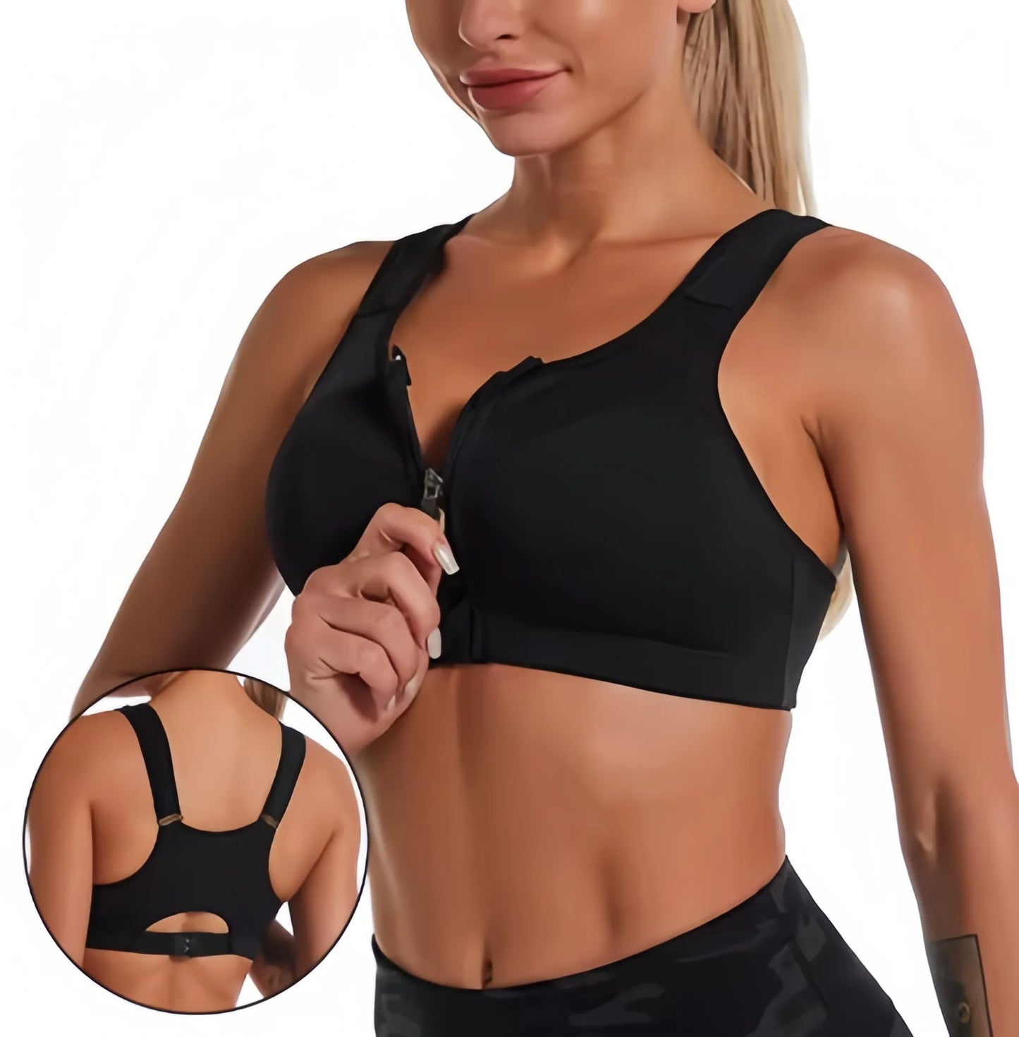 Yoga Fitness Sports Bra, Deep U Shaped Chest, Back Support Sports Shock Absorbing Bra, Breathable and Quick Drying Women's Bra