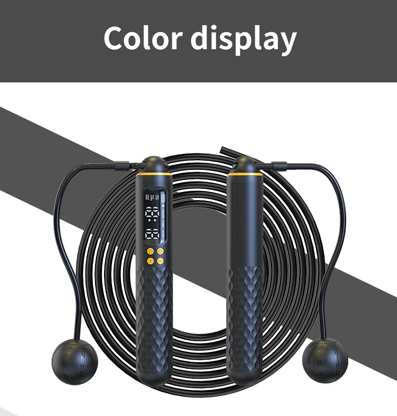 New Rechargeable USB Electronic Technology Jump Rope Wire Rope Adjustable Jump Rope Trainer Digital Wireless Calorie Counter