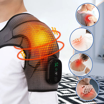 Electric Heating Shoulder Massager Vibration Massage Shoulder Brace Support Belt Elbow Neck Knee Massager Warm Heating Pad