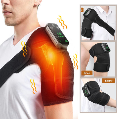 Electric Heating Shoulder Massager Vibration Massage Shoulder Brace Support Belt Elbow Neck Knee Massager Warm Heating Pad