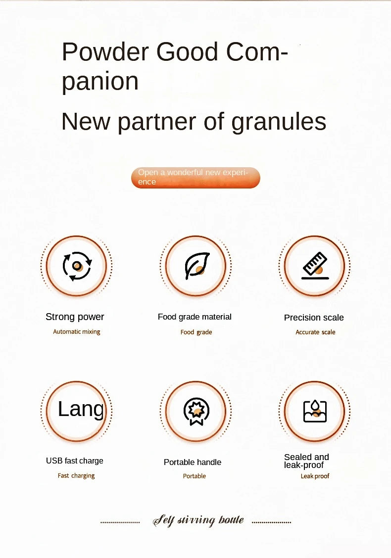 Electric Blender Cup Portable Blender Cup Milk Powder Protein Powder Blender Automatic Shaker Cup Home Travel Outdoor Sports Gym