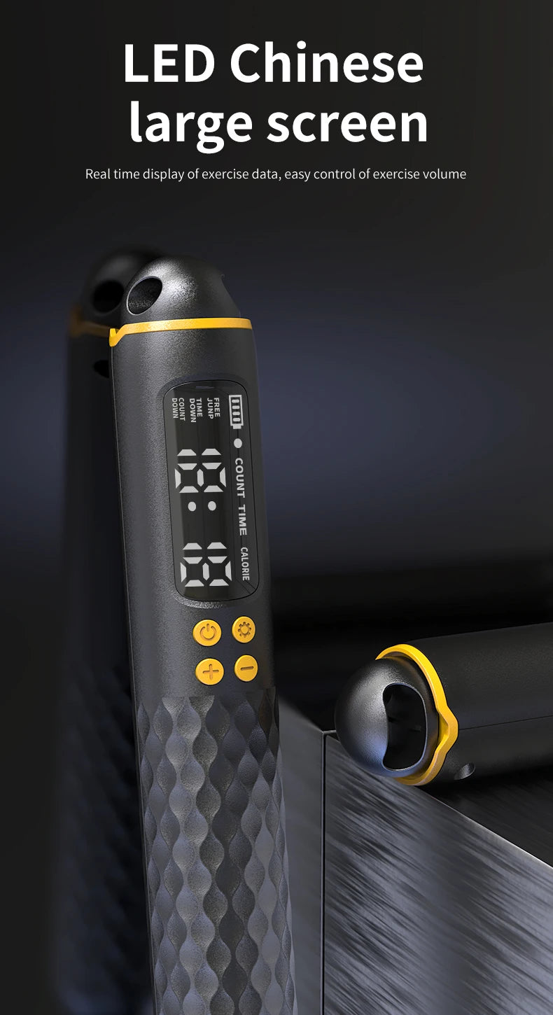 New Rechargeable USB Electronic Technology Jump Rope Wire Rope Adjustable Jump Rope Trainer Digital Wireless Calorie Counter