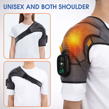 Electric Heating Shoulder Massager Vibration Massage Shoulder Brace Support Belt Elbow Neck Knee Massager Warm Heating Pad