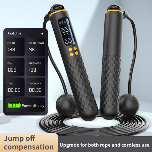 New Rechargeable USB Electronic Technology Jump Rope Wire Rope Adjustable Jump Rope Trainer Digital Wireless Calorie Counter