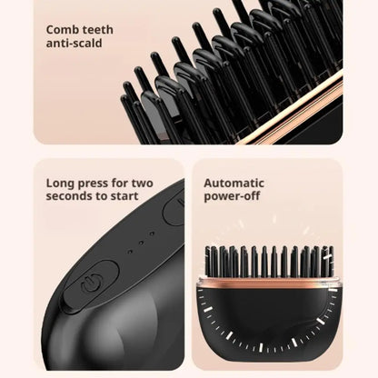 Portable anion Hair Straightening Comb Wireless Charging Hairdressing Tool No Damage Hair Styling Comb Hair Styling Tool
