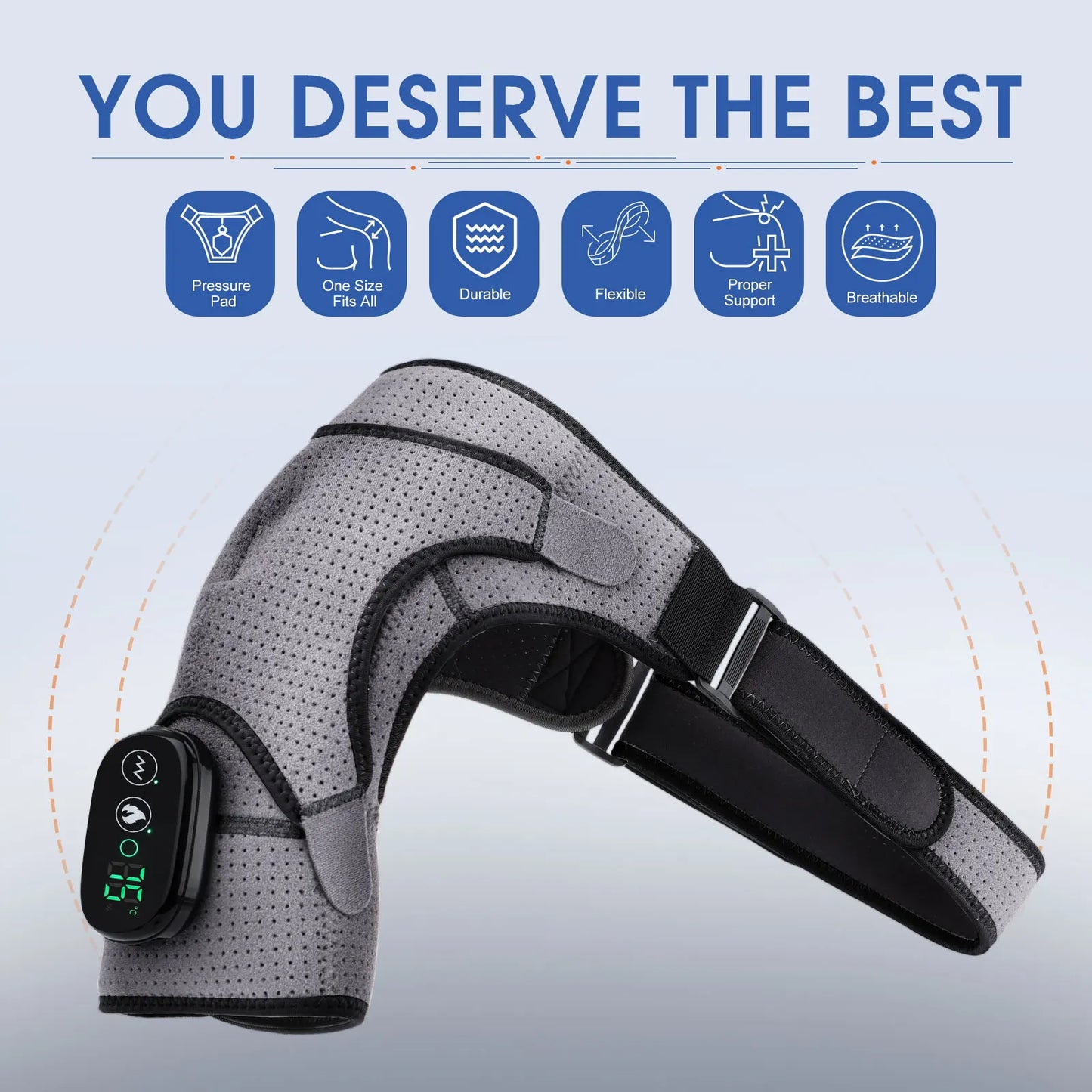 Electric Heating Shoulder Massager Vibration Massage Shoulder Brace Support Belt Elbow Neck Knee Massager Warm Heating Pad