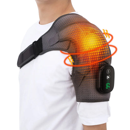 Electric Heating Shoulder Massager Vibration Massage Shoulder Brace Support Belt Elbow Neck Knee Massager Warm Heating Pad