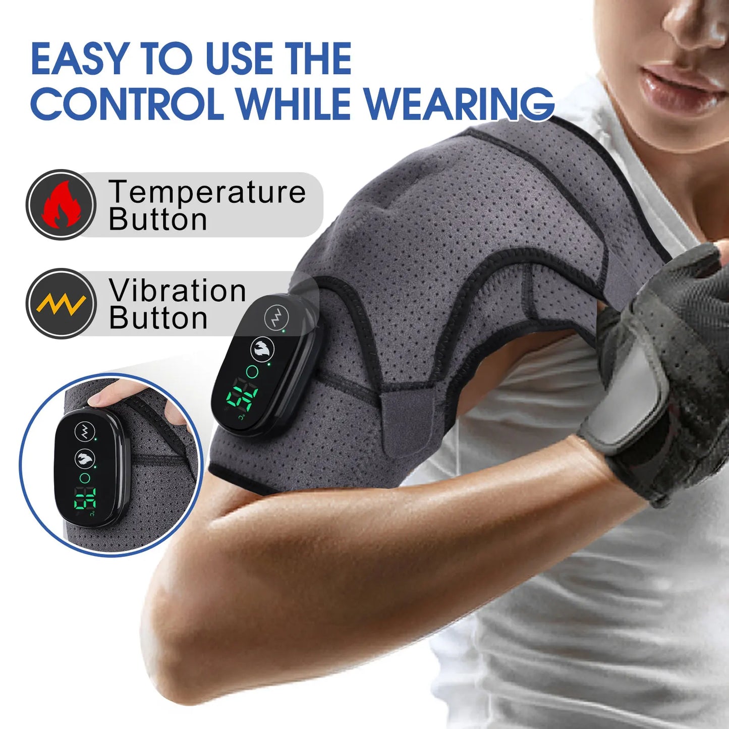Electric Heating Shoulder Massager Vibration Massage Shoulder Brace Support Belt Elbow Neck Knee Massager Warm Heating Pad
