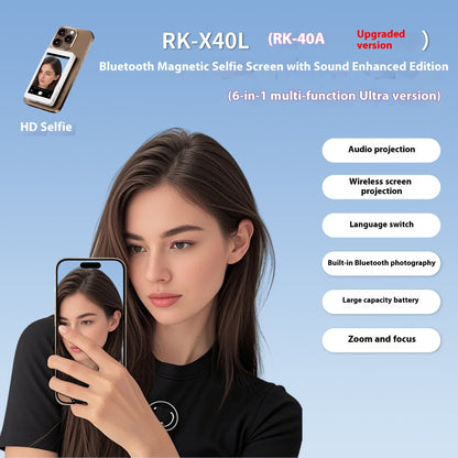 Mobile Phone Magnetic Screen Doubling Device For Live Selfie